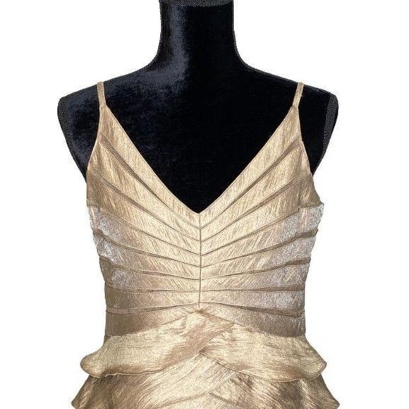 Adrianna Papell Rayon Champaign Cocktail Dress - Picture 2 of 13